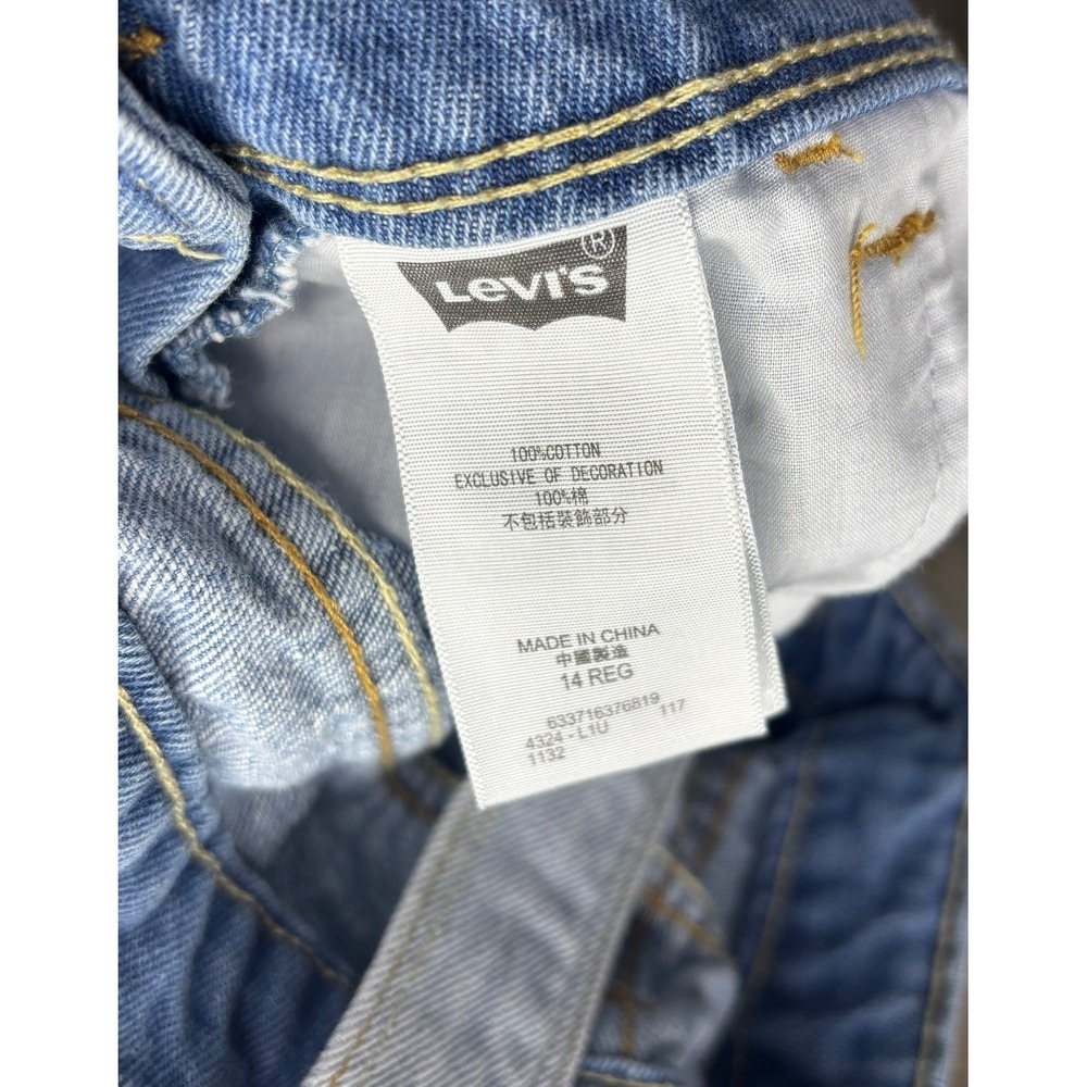 Levis Girls Boyfriend Shortall Light Wash Denim Overalls Size 14 Regular - Picture 4 of 4